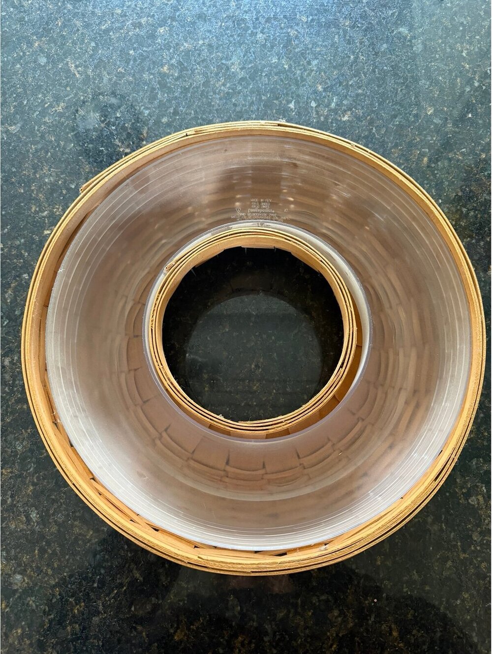 Longaberger 2007 Handmade Woven Wood Round Storage Basket 14” Wreath Chip Basket